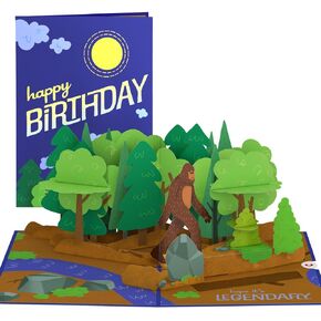 Lovepop Birthday Pop-Up Card for Him - 3D Greeting Cards for Men, Father, Husband - Bigfoot Legendary - 5" x 7" Card - Blank Note Card & Envelope Included