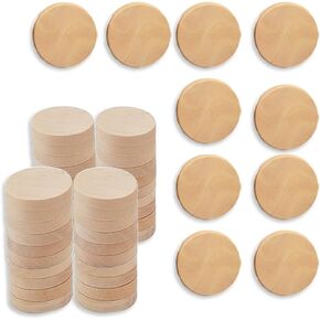 1 Inch Natural Wood Slices Unfinished Round Wood Coins for DIY Arts & Crafts Projects, 50 per Pack