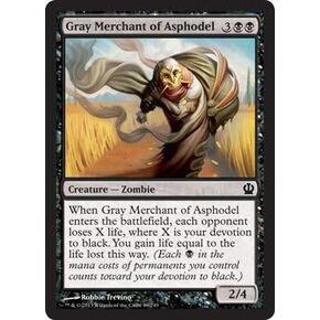 Magic The Gathering - Gray Merchant of Asphodel - Theros - Single Card - Black - Fantasy - 2013