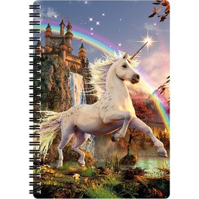 3D LiveLife Notebook - Unicorn Evening Star from Deluxebase. 80 Page Lined Lenticular 3D Unicorn Notebook. 8.5 x 5.5 in. School or work stationery with artwork licensed from artist David Penfound