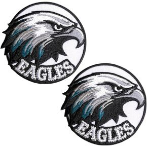 2 PCS Eagles Face and Parrot Patch Embroidered Iron On Patches for Decorate Craft Clothes
