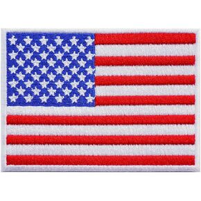 3.5x2.5 Inches American Flag Iron on Patch USA Flag Embroidered Patch US Iron-On for Jacket Backpack Hat Military Biker