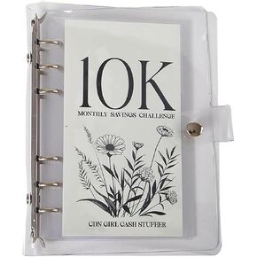 10k Money Saving Challenge Binder Money Binder for Cash Saving 12-Month Envelopes Loose Leaf Challenge Envelope Savings Book Budget Binder With Cash Envelopes