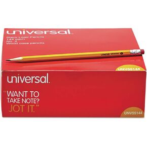 Universal 55144 Woodcase Pencil, HB #2, Yellow Barrel (Pack of 144)