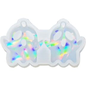 Resin Molds,Light Shadow Keychain Pendant Silicone Mold Cute Specter Holographic Earrings Mold Ornaments Mould for Birthday Gift, 4.5x7.8cm