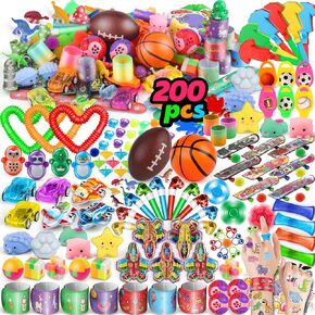 Amy&Benton 200PCS Party Favor for Kids Small Fidget Toys Bulk Goodie Bags Stuffers Party Prize Box Toys for Toddlers Classroom Birthday Gift Toys Assortment Rewards for Kids 4-8 8-12