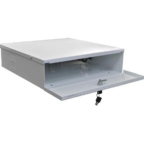 Heavy Duty 15" x 15" x 5" DVR Security Lock Box 16 Gauge with Exhaust Fan for CCTV Security Systems - White