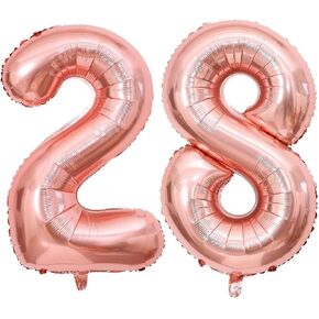 Rose Gold 13 Number Balloons, 40 Inch Giant Number 13 Balloons Foil Mylar Helium Rose Gold Number Balloons for 13th Birthday Party Supplies Anniversary Event Celebration Decorations