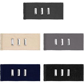 5 Pieces Pants Waist Extenders with Metal Hook for Pants, Jeans, Trousers and Skirt for Pregnancy Maternity Women Men Jeans Favors - 5 Colors