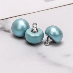 MITOTENGONE 10pcs Half Ball Shapes Decorative Buttons for Clothing, Sewing Shirts, Blazer, Wedding Dress, Handmade Decorations, DIY Crafts for Earrings Necklace Bracelet Jewelry Making (Ocean Blue)