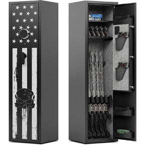 6 Gun Safe, Gun Safe for Rifles and Pistols, Gun Cabinet, Large Gun Safes for Home Rifles and Shotguns, Rifle Safe, Electronic Gun Safes with Removable Gun Rack (No Assembly Required)