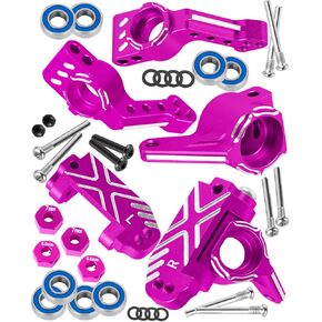 RC Caster Block Set Upgrades Part for 1/10 2WD Slash/Rustler/Stampede 2WD/Bandit 2WD VXL,Aluminium Left Right Caster Blocks,Front Steering Block,Rear Stub Axle Carriers,Titanium