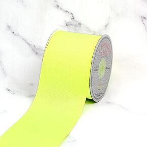 LUV Ribbons 3" Inch Solid Grosgrain Ribbon, Neon Yellow