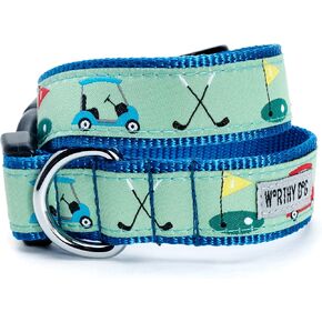 The Worthy Dog Golf Dog Collar Adjustable and Comfortable Nylon Pets Collar with Strong Quick Release Buckle Fits Medium Dogs Green