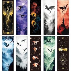 Cool Dragon Bookmarks Gifts - 20 Pcs Fantastic Bookmark for Book Lovers Gothic Horror Book Mark Witchy Dragon Page Marker Clip Gift for Men Teens Reading Students Teachers Bookish Bookworm