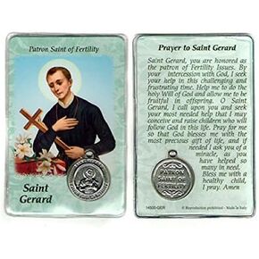 St. Gerard Prayer Card Holy Card Cards Patronage Patron Fertility with Medal