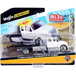 International DuraStar Flatbed Truck White Elite Transport Series 1/64 Diecast Model 15176