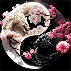 hill froeistung Dragon Diamond Art Painting Kits for Adults, Taichi Dragon Diamond Art for Beginners, 5D DIY Full Drill Round Gem Art Craft Home Wall Decor Gift 12x12 inch