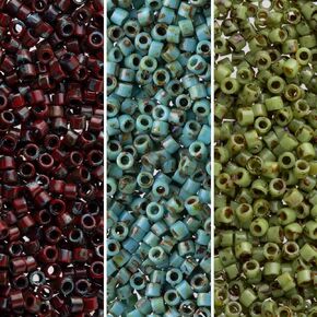 Miyuki Delica Seed Beads Bundle: Size 11/0, Earth Picasson Palette Collection DB2263, DB2264, DB2265