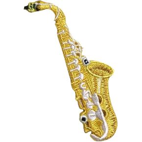Saxophone - Musical Instrument - Embroidered Iron on Patch