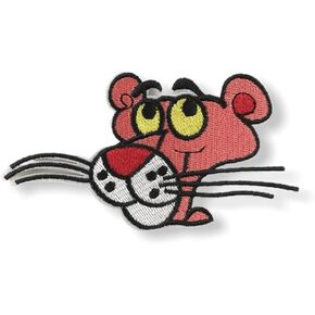 Cute Panther Embroidered Iron On/Sew On Patch, 4.5" x 2.5"
