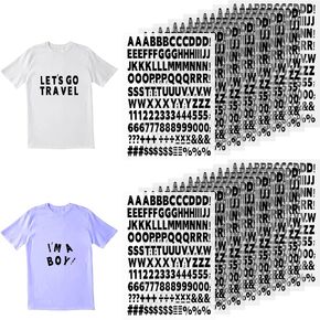 16 Sheets 2656 Pieces Iron on Letters and Numbers for Clothing 1 Inch Iron on Vinyl Letters with A-Z Heat Transfer Letters 0-9 Iron on Numbers PU Alphabet Stickers for T-Shirt Printing DIY Craft