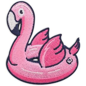 Winks For Days Pink Flamingo Floatie Embroidered Iron-On Patch