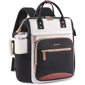 LOVEVOOK Laptop Backpack for Women Work Bag with Large Capacity Cup Side Pocket, 15.6 Inch Waterproof Computer Backpacks Purse, College Bookbag for School, Business, Teacher, Travel