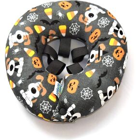 Halloween - I Woof You -Made in USA Puppy Bumpers 100% Cotton Stuffed Safety Fence Collar to Keep Your pet Safely on The Right Side of The Fence. (Up to 10")