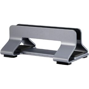 Vertical Tool-Free Adjustable Aluminum Laptop Stand Vertical Width from 0.35" - 1.6"(Black,1 Slot)
