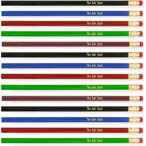 100 Personalized Custom Printed Pencils. USA Made. PMA Certified – Blue