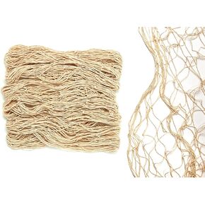 Netting Decoration, Fish Net Party Decor Natural Color Cotton Netting 48' x 144' Inches. Fishnet for Nautical, Pirate, Hawaiian, Underwater, Beach, Ocean & Mermaid Theme