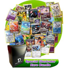 Special Illustrator Rare Pokémon Compatible TCG Random Assortment Bundle || Guaranteed Special Illustrator Rare + 15 Reverse Holo + 15 High HP Cards + Dan123yal Deck Box