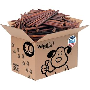 ValueBull USA Collagen Sticks for Small Dogs, 12 Inch Thin Chews, Natural Dog Treats, 200 Count Bulk Pack - Promotes Joint, Skin & Coat Health with Glucosamine and Chondroitin