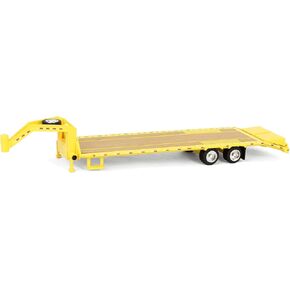Greenlight Collectibles 1/64 Gooseneck Trailer, Yellow with Red & White Conspicuity Stripes, Hobby 30485