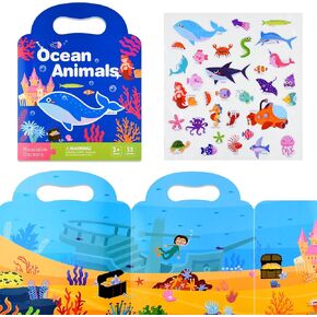 ASTARON 5 Pack Reusable Sticker Books for Toddlers, 3D Stickers Road Trip Activities Car Airplane Activities Travel Toys for Kids, Kids Quiet Time Activities (2-6 Age) in Kuwait
