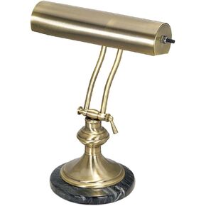 Regency Hill Traditional Piano Banker Desk Lamp 12" High Antique Brass Gold Metal Shade Adjustable Arm Decor for Living Room Bedroom House Bedside Nightstand Home Office Reading Family