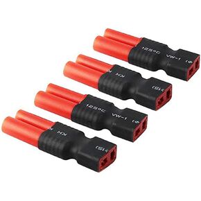 4PCS T Plug Female to HXT 4mm Connector Wireless Connector RC LiPo Battery Connector Adapters for RedCat Racing and Exceed RC