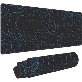 Japanese Green and White Wave Gaming Mouse Pad XL, Non Slip Rubber Base Mousepad, Stitched Edges Desk Pad, Extended Large Mice Pad,31.5 X 11.8 Inch