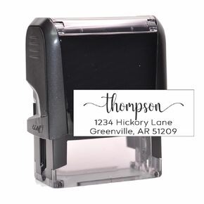Self-inking Return Address Stamp with Last Name | Personalized Mail Stamp