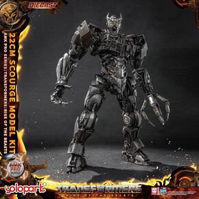YOLOPARK Transformers AMK PRO Scourge Action Figure, 8.66 Inch Rise of The Beasts Transformers Toy with Magnetic Control LED,Highly Articulated Collectible Model Kit for Ages 15 and Up,No Converting