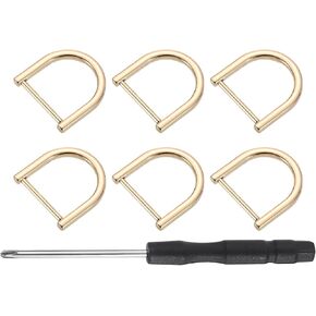 uxcell Shackle Screw D Rings U Shape D-Ring Replacement for Purse Keychain Strap Buckle