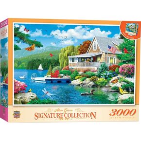 MasterPieces 3000 Piece Jigsaw Puzzle for Adults, Family, Or Kids - Lakeside Memories - Flawed - 32"x45"