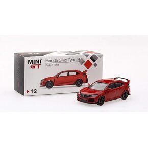 2017 Honda Civic Type R (FK8) (LHD) Rallye Red Limited Edition to 6,000 Pieces Worldwide 1/64 Diecast Model Car by MINI GT MGT00012