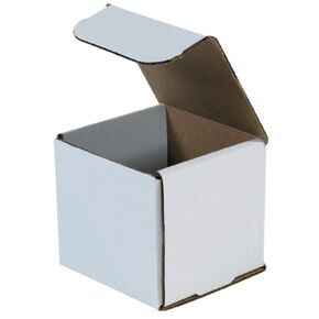 Aviditi White Corrugated Cardboard Mailing Boxes, 3 x 3 x 3 Inches, Pack of 50, Crush-Proof, For Shipping, Mailing and Storing