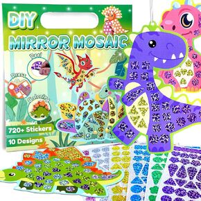 EDSPORTSHOUSE Mosaic Foil Stickers Craft Kits for Kids - Unicorns & Princesses,DIY Party Favors Craft Activity,Travel Toys,Birthday Gifts for Girls Ages 3,4,5,6,7,8