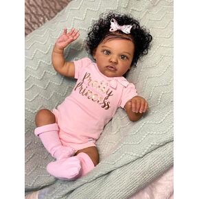 Reborn Baby Dolls Black Girl - 20 Inch Newborn Baby Doll African American Dolls That Look Real with Soft Cloth Body, Realistic Black Baby Girl Dolls Gift for Kids Age 3+