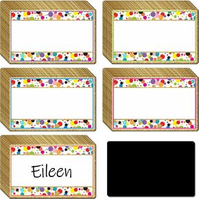 40 Pieces Confetti Magnetic Dry Erase Labels Reusable Name Tags Colorful Magnets for Whiteboard Magnetic Name Plates for Classroom Whiteboard Magnets Refrigerator Crafts