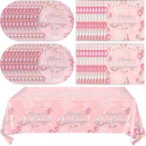 Dog Birthday Party Supplies Serves 20, Puppy Birthday Decorations, 41 Pcs Paws Party Tableware Includes 20 Plates 20 Napkins and 1 Tablecloth for Doggy Kids Dog Themed Decorations