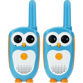 Retevis RT30 Kids Walkie Talkies, Toddler Toys for 4-6 Year Old Boys Girls, Small Owl Toy Walkie Talkie for Kids, Easy to Use, LED Eyes, Christmas Holiday Toy Gifts, Indoor Role Play(Blue,2 Pack)